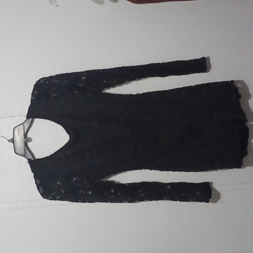 Women's medium to large black lacey shorts romper
